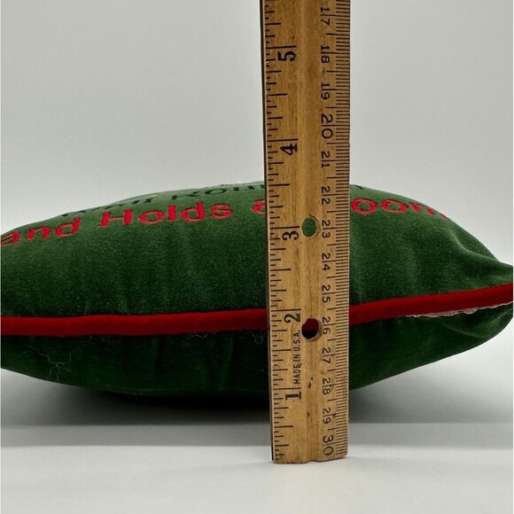 Green Velvet Pillow Snowman Embroidery The Perfect Man Christmas Throw Cushion - Picture 8 of 9